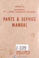 Jones & Lamson-Jones Lamson No. 6 Automatic Finishing Lathe Machine Parts & Service Manual 1968-#6-No. 6-01